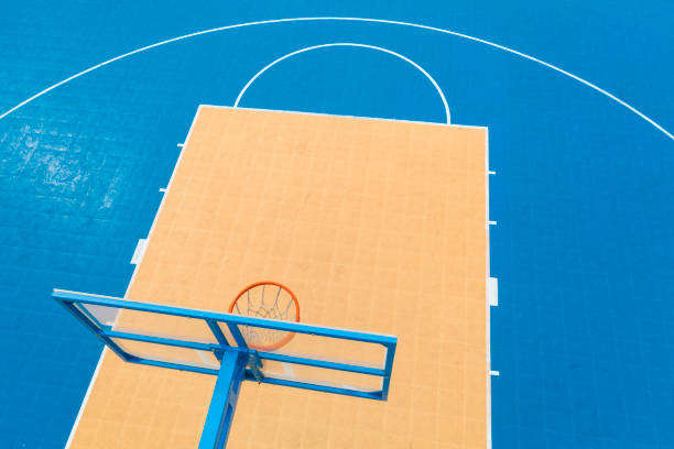 istock Top down view of basketball hoop 2133618020