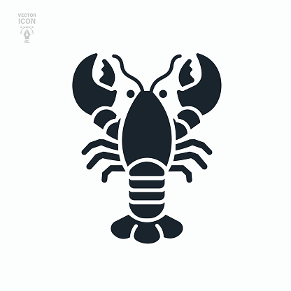 Sea products, crayfish. Lobster icon.
