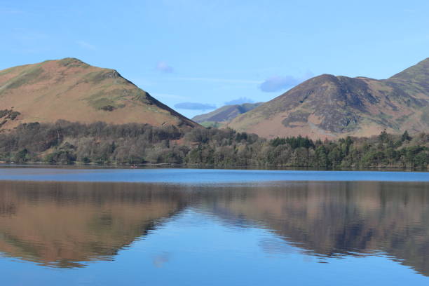 istock Hills surrounding Derwent Water reflected in still lake water 2133644385