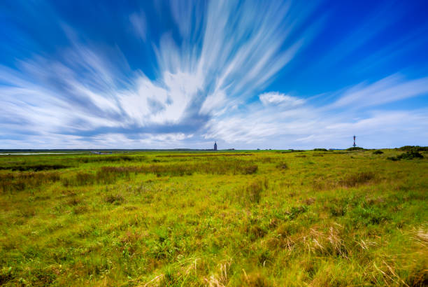 Landscapephotography with two of the three lighthouses of the germn island Wangerooge