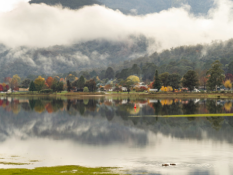 Mount Bogong in the Victorian Alps and the township of Mount Beauty