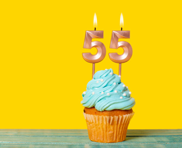istock Birthday Cake With Candle Number 55 2133730005