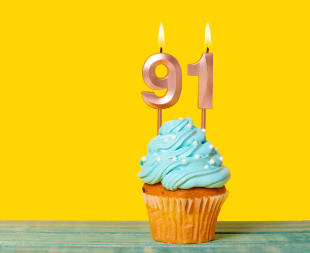 istock Birthday Cake With Candle Number 91 2133731047