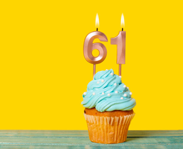 istock Birthday Cake With Candle Number 61 2133731049