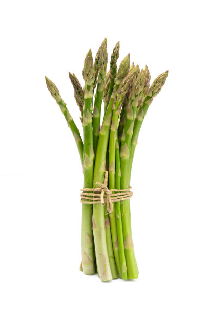 istock Fresh green asparagus on the white background 2133732100