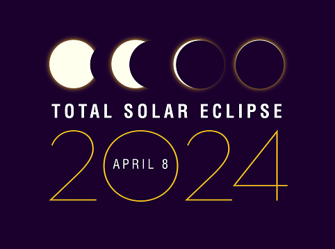 Vector illustration of a Total Solar Eclipse event web banner design template.  Fully editable vector eps and high resolution jpg in download. Royalty free design.