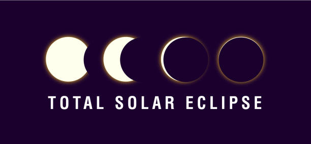 ilustraciones, imágenes clip art, dibujos animados e iconos de stock de plantilla de diseño de banner web de evento de eclipse solar total - eclipse solar