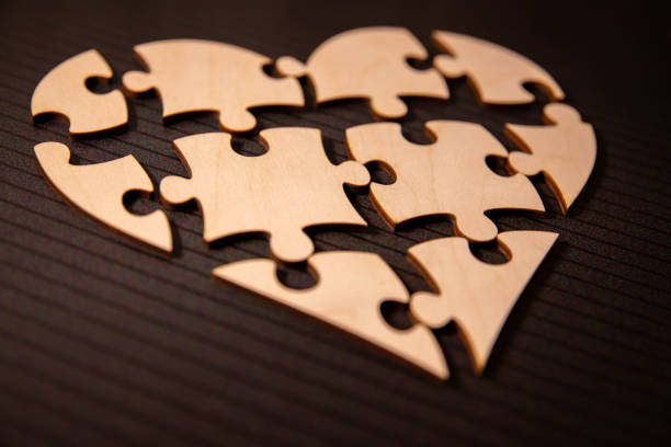 Wooden heart shape background.