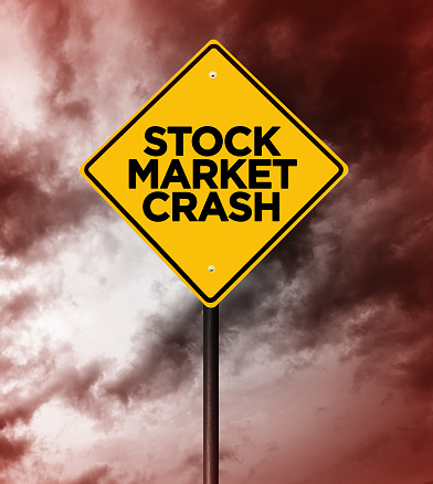 stock market crash street sign