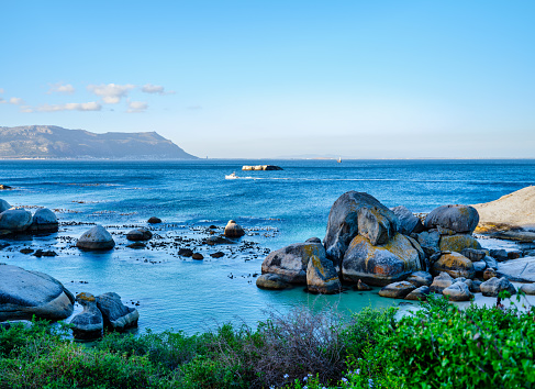 Turquoise indian ocean of Boulders Beach, Simon's Town, South Africa