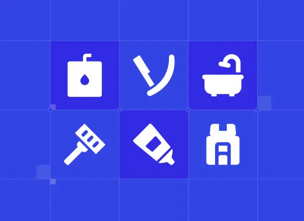 Vector illustration of Personal care icons