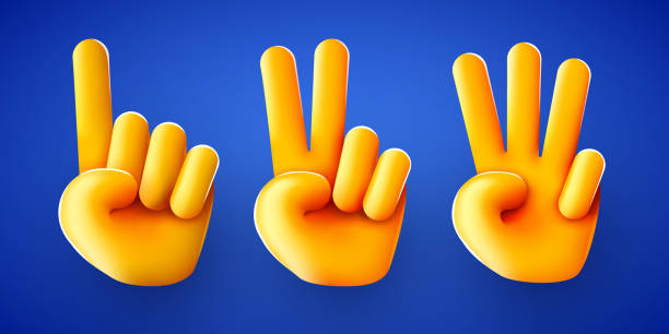 ilustrații de stoc cu ðmoji numărarea mâinilor. un doi trei. 1 2 3. - deget de la mână