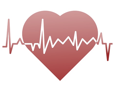 Cardiogram in the heart. Palpitation. Cardiogram design element. EPS 10.