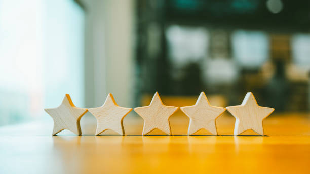 istock Five star shape. The best excellent business services rating customer experience concept. 2134188578
