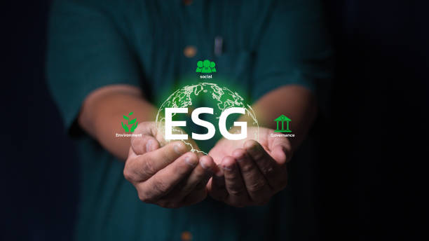 istock Businessman holding globe with ESG icon green earth concept 2134197846