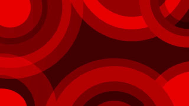 Abstract animated background of moving concentric red circles. Seamless loop