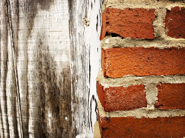 Weathered Wood, Brick and Mortar