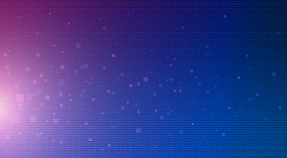 Purple, pink and blue blurred squares and halftone dots vector background illustration
