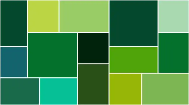 Vector illustration of Vector Green Color Block Template Collage Rectangle Frames For Photo Flat Design Background