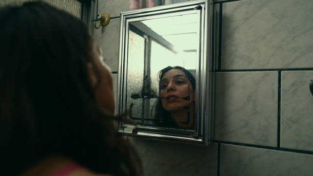 istock Looking at oneself in the mirror upon waking up 2134321854