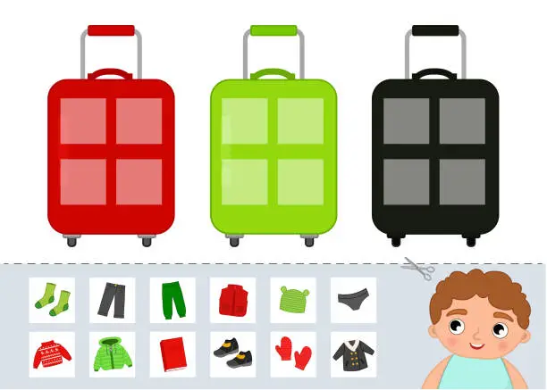 Vector illustration of suitcase color