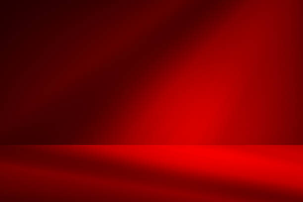 istock Wall interior background, studio and backdrops show products. with shadow from window color red light. background for text insertion and presentation of product 2134433999