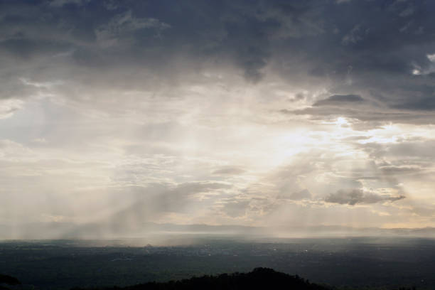 Storm clouds with the rain. Nature Environment Dark huge cloud sky black stormy cloud