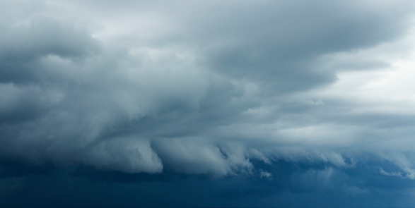 Storm clouds with the rain. Nature Environment Dark huge cloud sky black stormy cloud