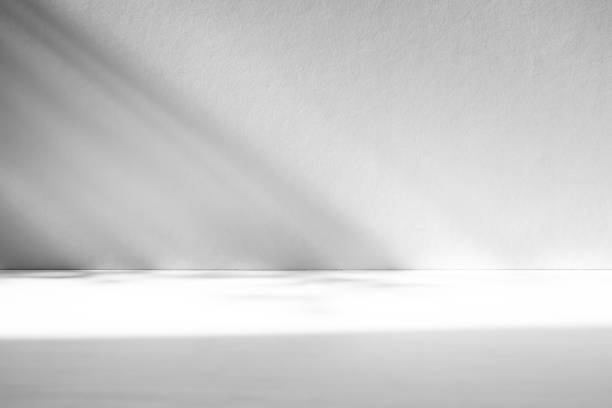 istock Wall interior background, studio and backdrops show products.with shadow from window color white . background for text insertion and presentation product 2134571990