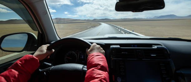 istock Car road trip in tibet, China 2134579861