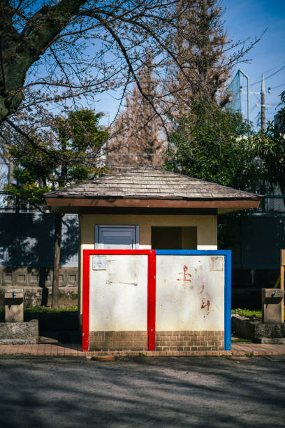 Public toilets in an old park Public toilets in an old park in Tokyo. toilet sign in japanese style stock pictures, royalty-free photos & images