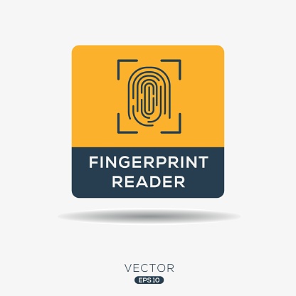 Fingerprint Reader Icon, Vector sign.