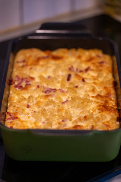 istock Swedish macaroni pudding golden brown from the oven 2134623395