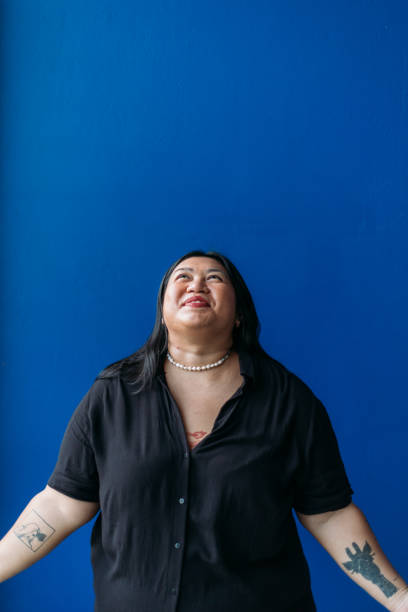 istock Woman Laughing Looking Up 2134649940