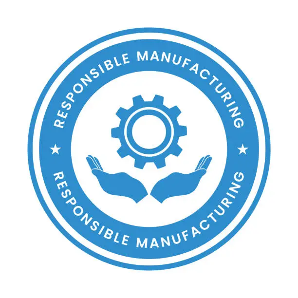Vector illustration of Responsible Manufacturing. Responsible Manufacturing Sign, Icon, Label, Vector