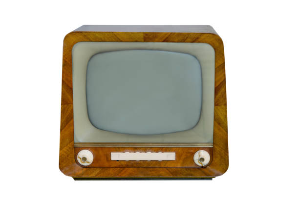 istock Vintage TV receiver isolated on white background 2134703683