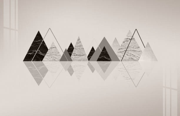 istock 3d classic wallpaper. marble triangles and lines on a light background decor 2134707366