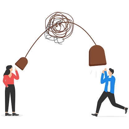 Tangled Communication Bad Communication Misunderstanding Create Confusion In Work ...