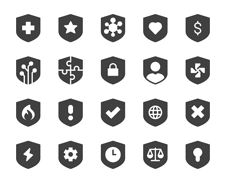 Shield Icons Vector EPS File.