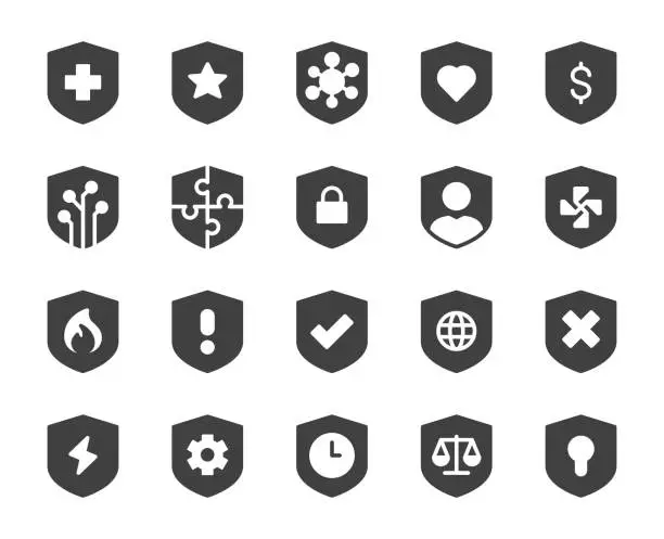 Vector illustration of Shield - Icons