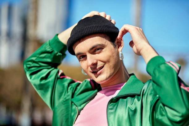 istock Young Barcelona man in green tracksuit 2134742768