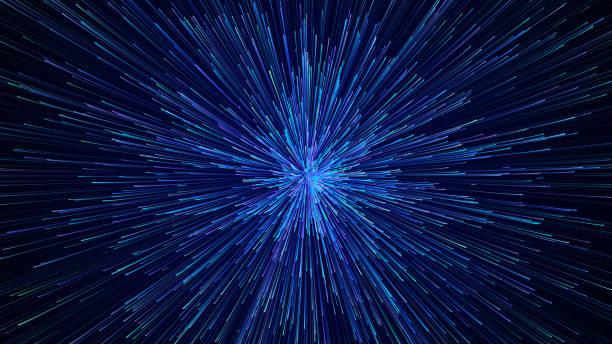 istock Abstract background of flying dots. Space-time illustration. Salute or firework. 3D rendering. 2134777493