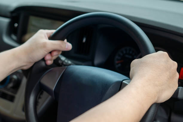 istock Illustration of a man's hand on his car 2134808241