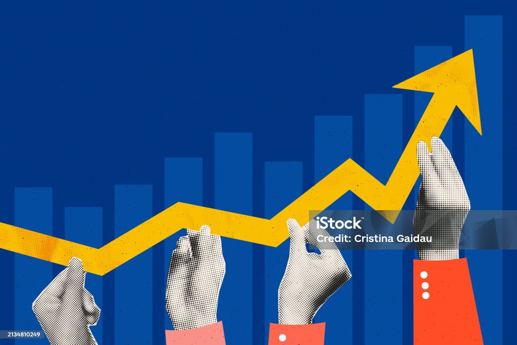 Зростання бізнесу концепт-арт колаж векторна ілюстрація - Роялті-фрі Зростання стокове векторне зображення Зростання бізнесу концепт-арт колаж векторна ілюстрація - Роялті-фрі Зростання стокове векторне зображення