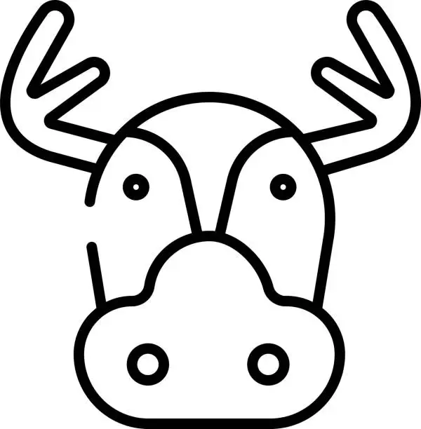 Vector illustration of Moose outline vector illustration