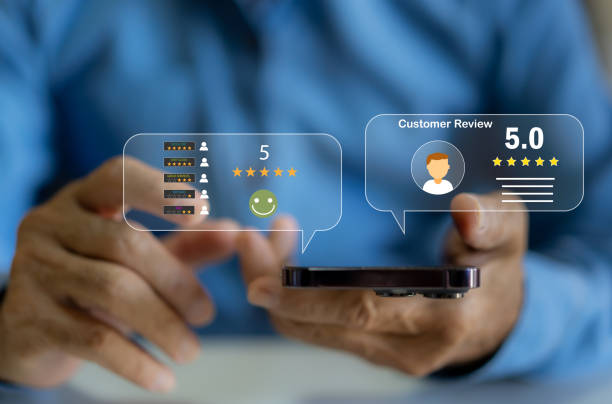 istock Customer Satisfaction Survey concept, 5-star satisfaction, service experience rating online application, customer evaluation product service quality, satisfaction feedback review, good quality most 2134853255