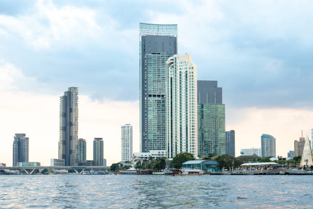 istock Skyscrapers Downtown Bangkok, riverbank view 2134861661
