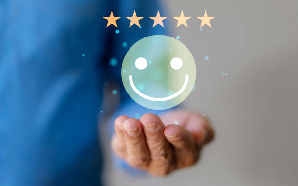 istock Customer Satisfaction Survey concept, 5-star satisfaction, service experience rating online application, customer evaluation product service quality, satisfaction feedback review, good quality most 2134886145