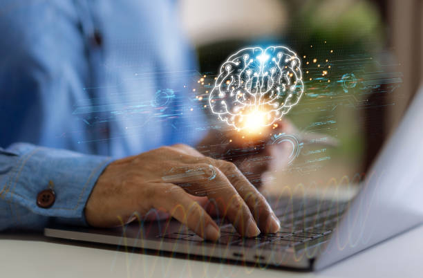 istock Concept of Artificial intelligence, AI robot, brain, idea, business futuristic technology transformation, prompt for generates, metaverse, network, bigdata, chat bot with ai technology development 2134886170