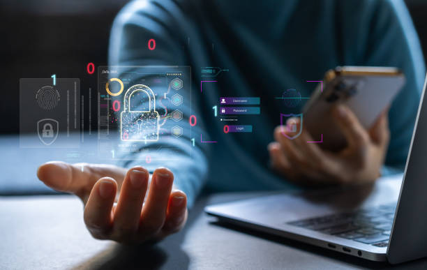 istock Cybersecurity and privacy concept to protect data, business people secure protecting personal data, virtual screen interfaces, smartphone, Lock and internet network security technology, cyber security 2134899382